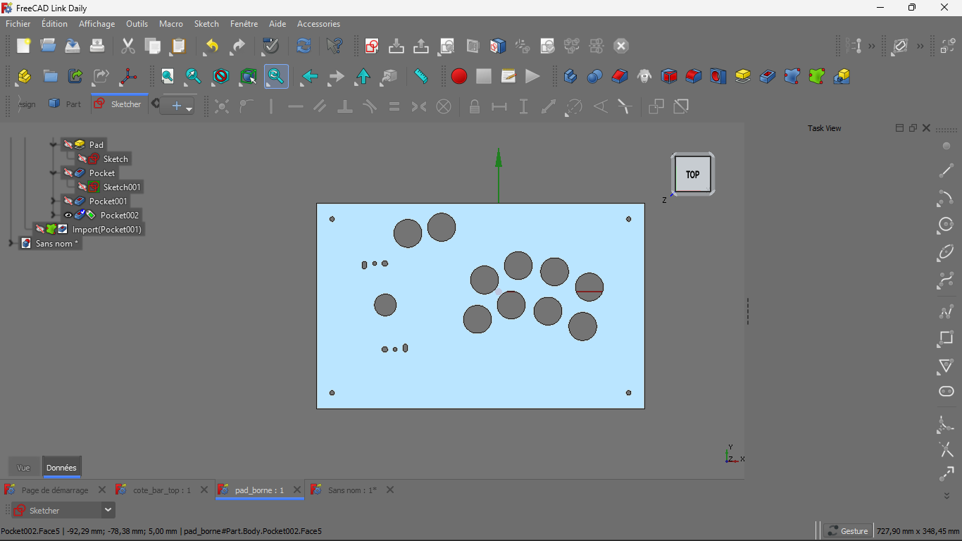 Réalisation du plateau de commande en 3D